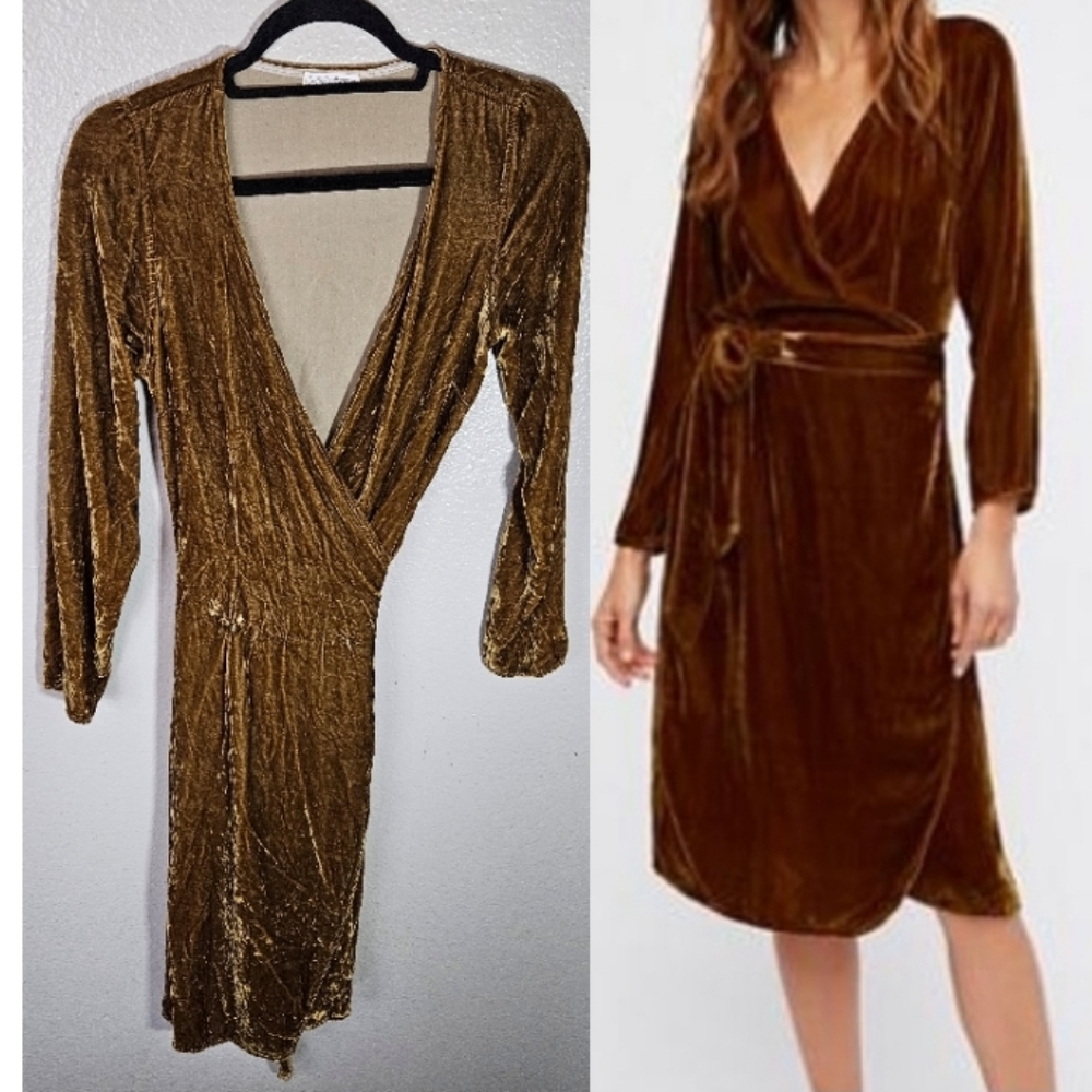 Free People x CP Shades One Dance Velvet Wrap Dress Size XS